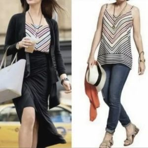 Cabi Tank Top Womens Medium Linea Multi Color Striped Camisole Cami Blouse